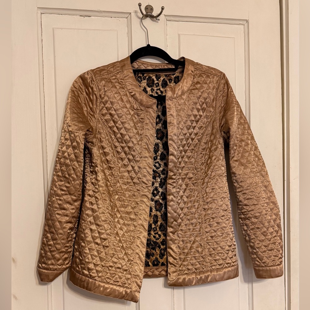 Chico's Leopard Print Quilted Blazer - Picture 10 of 14